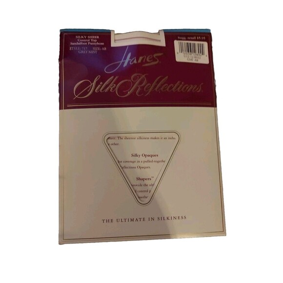 Hanes Silky Sheer Control Top Pantyhose Size AB Small Grey Mist Style 717 Vtg - Picture 1 of 7